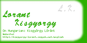 lorant kisgyorgy business card