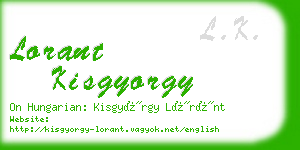 lorant kisgyorgy business card